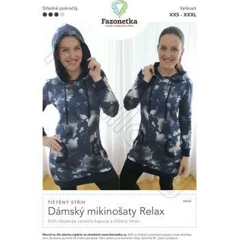 Tištěný střih Dámské mikinošaty Relax | XXS - XXXL