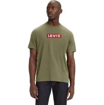 Pánské tričko Levi's® SS RELAXED FIT TEE S Khaki, Červená, Bílá