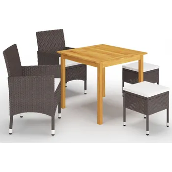 5dílný zahradní jídelní set hnědý Hnědá 3067686
