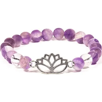 Náramek Himalife Energetický náramek ametyst s lotosem Velikost: Střední