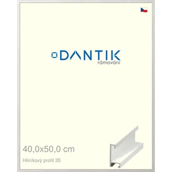 Rám na obraz DANTIK rámeček 40x50 | ALU profil 6035 Dýha bílá (Sklo Čiré) (Vyrobeno s láskou u nás v DANTIKU)