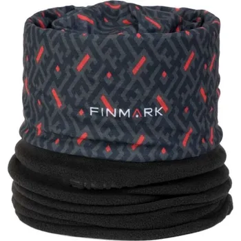 Šátek Multifunkční šátek s fleecem Finmark FSW-226 OS Tmavě šedá, Červená