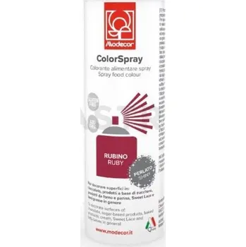 Barva ve spreji Barvivo potravinářské ve spreji, azo-free, perleťové, rubínové 250 ml | MODECOR, 23613