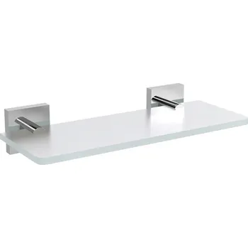 Policová skříň Sapho X-SQUARE skleněná police 300mm, chrom/mléčné sklo