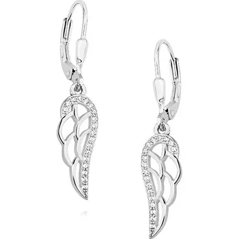Náušnice Olivie Stříbrné náušnice KŘÍDLO se zirkony 0772 Ag 925; ≤1,8 g.