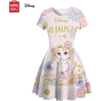 Dívčí šaty Dětské šaty s 3D potiskem na motivy oblíbených Disney pohádek Barva: 43, Velikost: 120