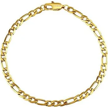 Náramek Pozlacený náramek Figaro z chirurgické oceli 4,5 mm varianta 22 cm KMM237457BGP-22cm