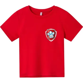 Tlapková patrola Dětské tričko s motivem animované pohádky "Tlapková patrola" (potisk Tlapka) Barva: červená (potisk znak "Tlapka"), Velikost: 110/5T