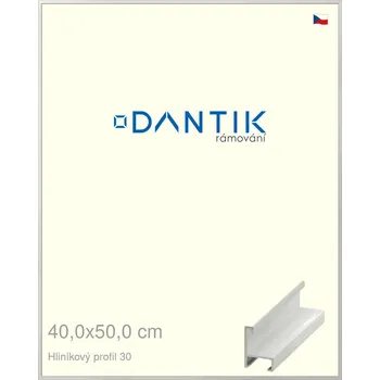 Rám na obraz DANTIK rámeček 40x50 | ALU profil 6030 Dýha bílá (Sklo Čiré) (Vyrobeno s láskou u nás v DANTIKU)