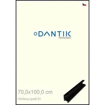 Rám na obraz DANTIK rámeček 70x100 | ALU profil 7001 Černá matná (Plexi Čiré) (Vyrobeno s láskou u nás v DANTIKU)
