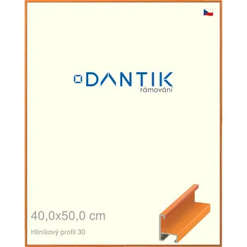 Rám na obraz DANTIK rámeček 40x50 | ALU profil 6030 Dýha barevná oranžová (Plexi Čiré) (Vyrobeno s láskou u nás v DANTIKU)