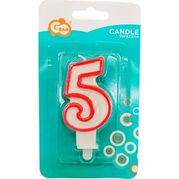 GoDan Svíčka číslo červená číslo: 5