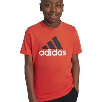 Chlapecké tričko Juniorské triko adidas ESSENTIALS TWO-COLOR BIG LOGO 176 Červená, Tmavě šedá, Bílá