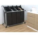 XXL Koš na prádlo se 4 koši na třídění prádla - černo-šedý Černý 240367