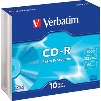 Optické médium Verbatim CD-R Verbatim DataLife Extra Protection, 52x, 700 MB/80 MIN, 10-pack slim 444005
