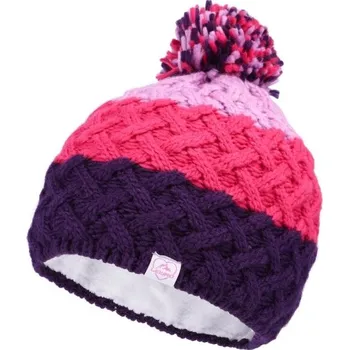 Čepice Dívčí pletená čepice Lewro TARAH 8/11 Růžová, Fialová
