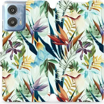 Pouzdro na mobilní telefon Flipové pouzdro Mobiwear - Motorola Moto G24 Power - M071P Flóra (Knížkové flip pouzdro, obal, kryt na mobil Motorola Moto G24 Power - M071P Flóra, materiál Umělá kůže + TPU - ochrana 360°, stojánek, silikonová vanička, magnetické zavírání)