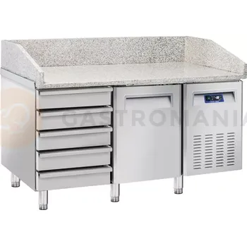 Chladící stůl na pizzu 1-dvéřový + 5 šuplíků | COOLHEAD, QZ-16