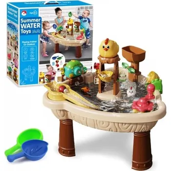 Hračka pro nejmenší iMex Toys Stojící dětské pískoviště Chicken Bubble Slide se slunečníkem