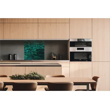 Obklad DIMEX | Dibond za kuchyňskou linku DBW-06060-281 | 60 x 60 cm | Tmavě zelená mramorová textura + Dibond deska za kuchyňskou linku DIMEX v rozměru 60 x 60 cm, motiv Tmavě zelená mramorová textura
