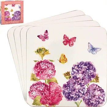 prostírání Leonardo, Anglie Leonardo - Korkové prostírání pod skleničky Hortenzie 4 ks - 10*11 cm- 4 ks