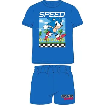 Chlapecké pyžamo DOVOZ EU Chlapecké letní pyžamo Sonic modré Velikost: 116