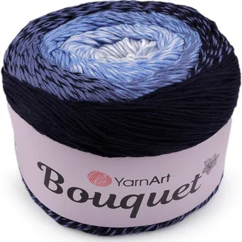 Příze Bavlněná pletací příze Bouquet 250 g, barva 9 (717) modrá tmavá modrá světlá
