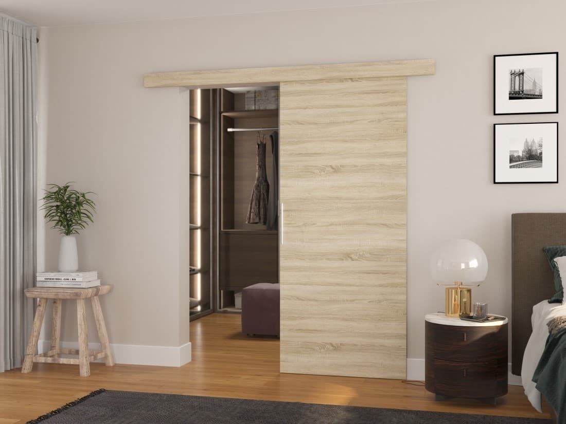 Posuvné dveře Daan - 86 cm s tlumeným dojezdem Barva: dub Sonoma