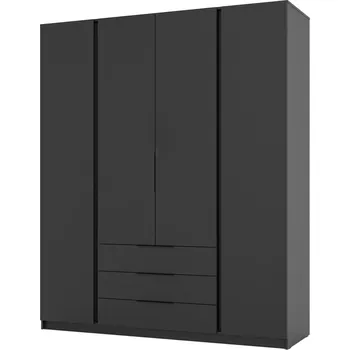 Šatní skříň LEMPERT Šatní skříň KAJA 4F 3S Barva: černá / černá