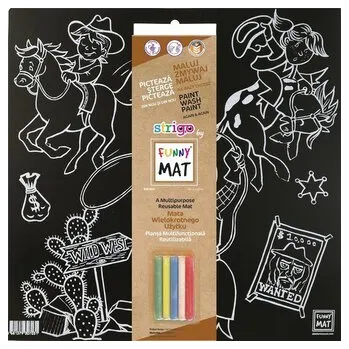 Set školních potřeb Mata czarna + kreda Western Funny Mat STRIGO