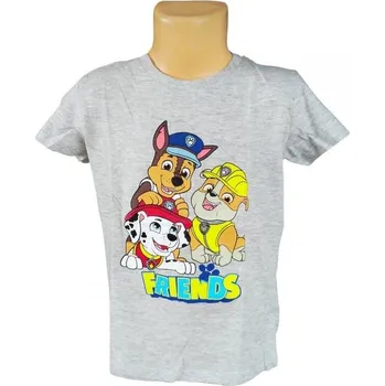 Chlapecké tričko Chlapecké tričko TLAPKOVÁ PATROLA FRIENDS, šedé, vel. 92, 116, 122cm Velikost: 122cm