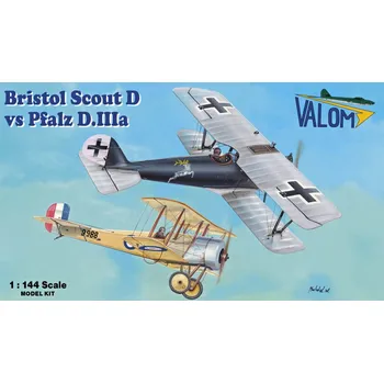 Plastikový model 1/144 Bristol Scout D vs. Pfalz D.IIIa (2-in-1)