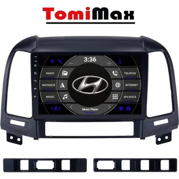 Autorádio TomiMax Hyundai Santa Fe Android 14 autorádio s WIFI, GPS, USB, BT HW výbava: QLED 4 Core 2GB+32GB LOW - pouze displej A,C - Model auta: Hyundai Santa Fe 2005-2012, Velikost obrazovky: Dotyková obrazovka: 9"