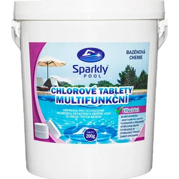 Sparkly POOL Chlorové tablety do bazénu 6v1 multifunkční 200g, 10 kg