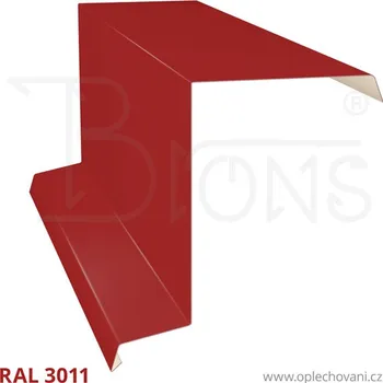 Střešní lemovaní Závětrná lišta horní rš 380 vínově červená