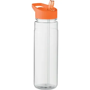 Termohrnek Láhev RPET 650ml s brčkem Alabama, oranžová