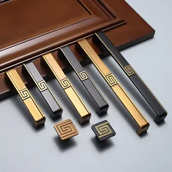 Nábytkové kování Šuplíkové, dveřní madlo čínský neo styl 8053-96 bronz (MD5396)