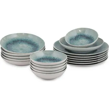 jídelní souprava ASIR Deep porcelánová jídelní souprava 18 ks bílá/modrá