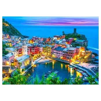 Puzzle ENJOY Puzzle Vernazza za soumraku, Cinque Terre, Itálie 1000 dílků