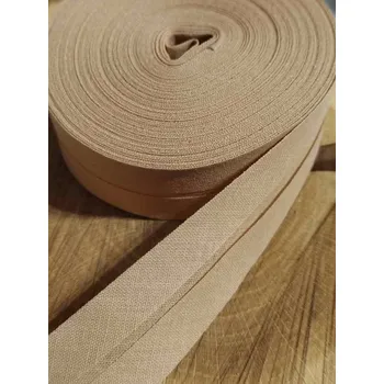 Šikmý proužek bavlněný šíře 30 mm zažehlený béžová velbloudí