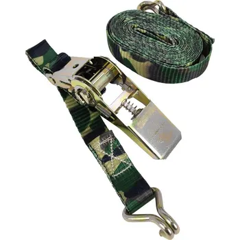 Upínací popruh Pás upínací 1t/4m s hákem a ráčnou maskáčový