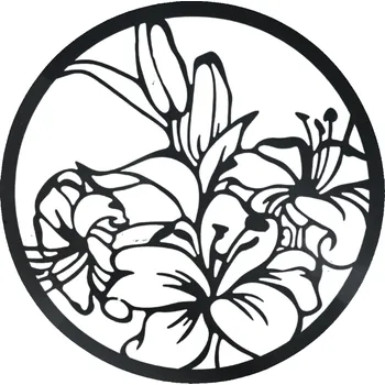 Plastová šablona, kruhová, KYTKY 2, průměr cca 30 cm, 1 kus