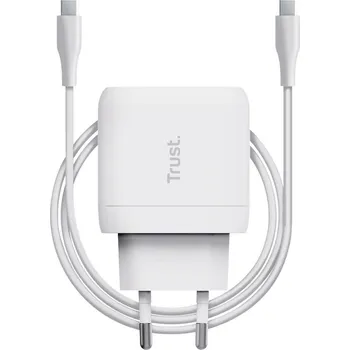 Adaptér k notebooku Napájecí adaptér Trust Maxo 45 W USB-C s kabelem USB-C/USB-C, 2 m - bílý