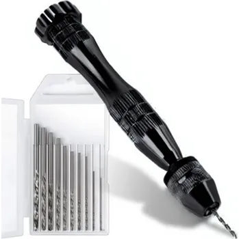 Vrtačka Ruční vrtačka na šperky z pryskyřice, černá, 9 x 1,4 cm, 1kus