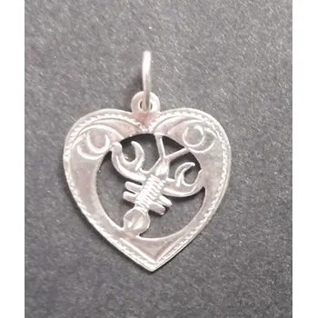 Přívěsek Znamení Rak (v srdci) - stříbrný přívěsek