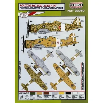 Plastikový model 1/32 Decals MC.200 Fighter Bombers o. North Africa