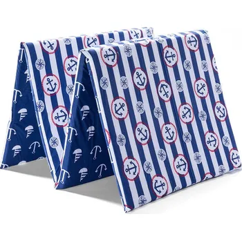 Plážová podložka Rozkládací plážové lehátko Kotvy a Pruhy bílé/modré/červené