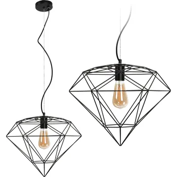 Toolight - Závěsná lampa 1xE27 DIAMENT 392197, černá, OSW-08570