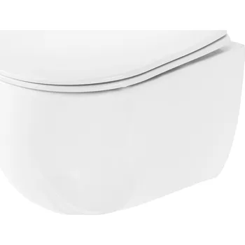 Klozet Rea Oliver, závěsná WC mísa Rimless se sedátkem s pomalým dopadem, bílá, REA-C6509