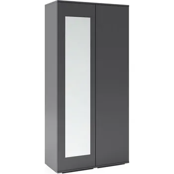 Šatní skříň Šatní skříň Emi 90 cm se zrcadlem - šedá grafit